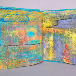 Stitching Color, (inside) 2016, 9.25 x 18.5 x 10", mixed media/artists' book
