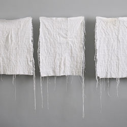 Strung Out and Hung Up, 2019, 28 x 70”, mixed media