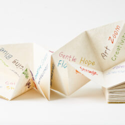 Unfolding Possibilities, 2021, 6+ x 78" x 6+", mixed media artists' book