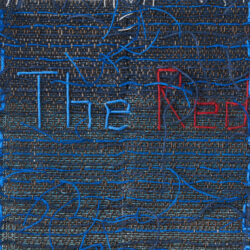 Blue Tapestry (Here's To The Red, White and Blue), (detail), 2021, 18.75 x 6.5", mixed media