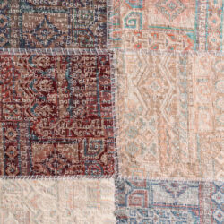 Hopes and Fears and..., (detail), 2020, 24.5 x 16.25", textile samples, linen thread