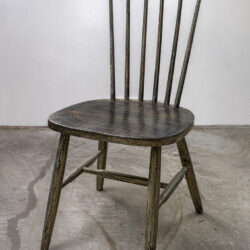 SpeakEasy Chair,  -2025, 36 x 17.5 x 17", wood chair, typewriter / eraser tape, acrylic paint, varnish